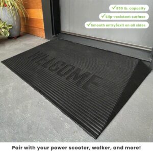 EZ-Access Transitions Angled Entry Mat: 850 lb capacity, slip-resistant surface, smooth entry/exit on all sides.